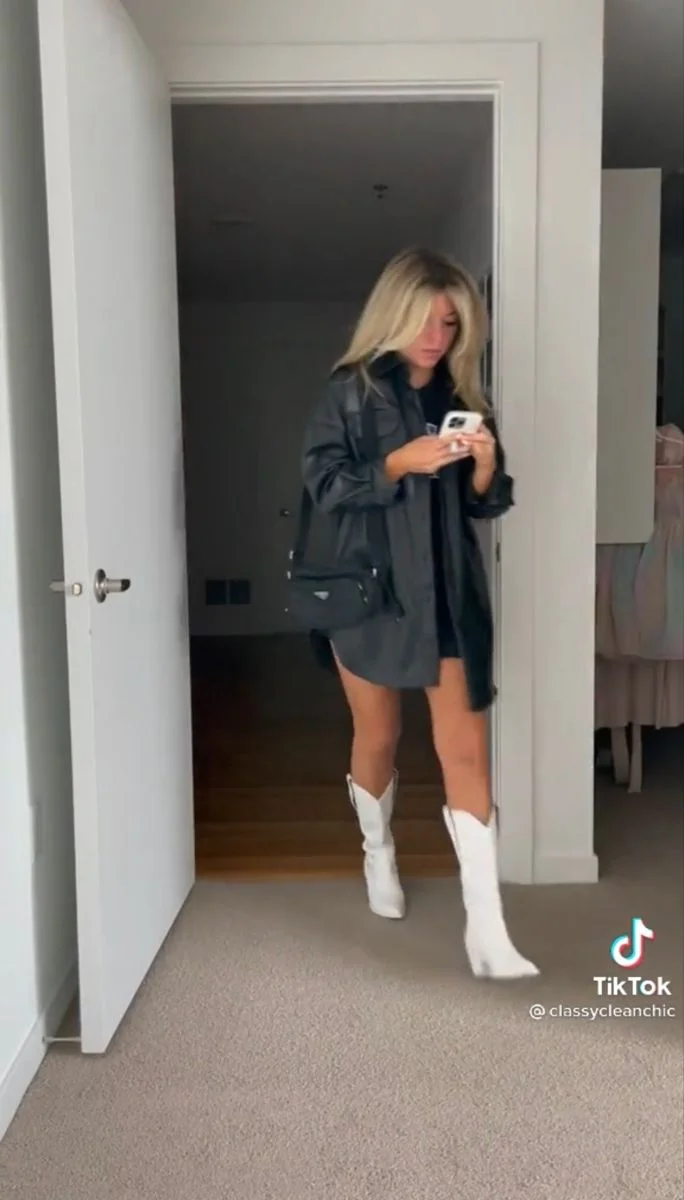 white cowgirl boots outfit