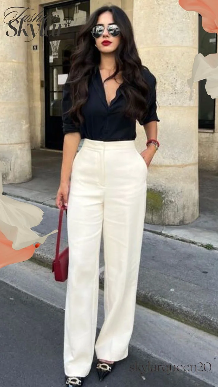 Wide leg pants outfit