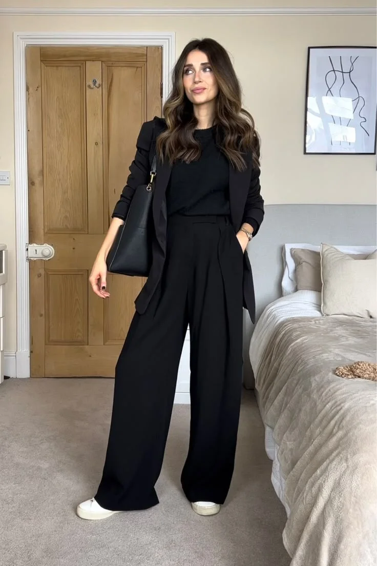 Wide leg pants outfit