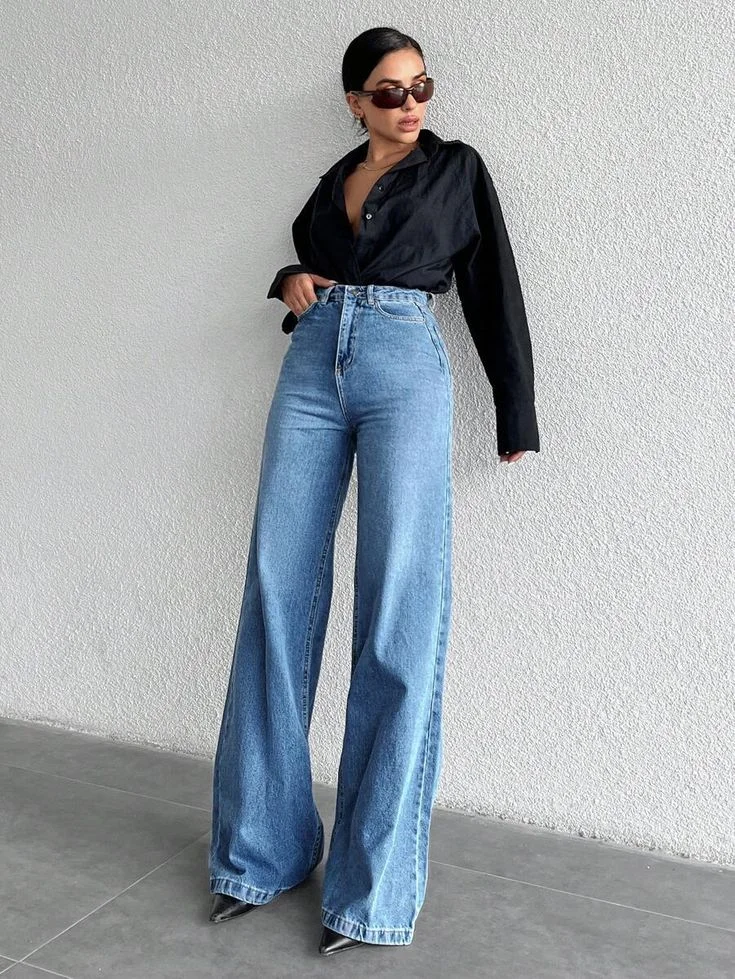 Wide leg pants outfit