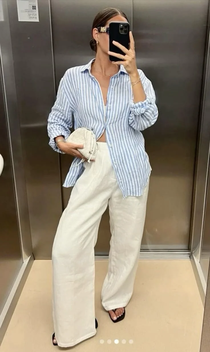 Wide leg pants outfit
