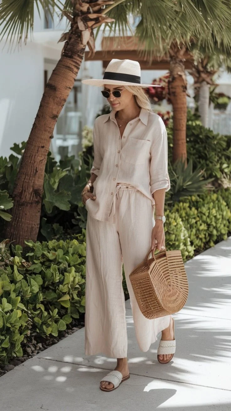 Wide leg pants outfit