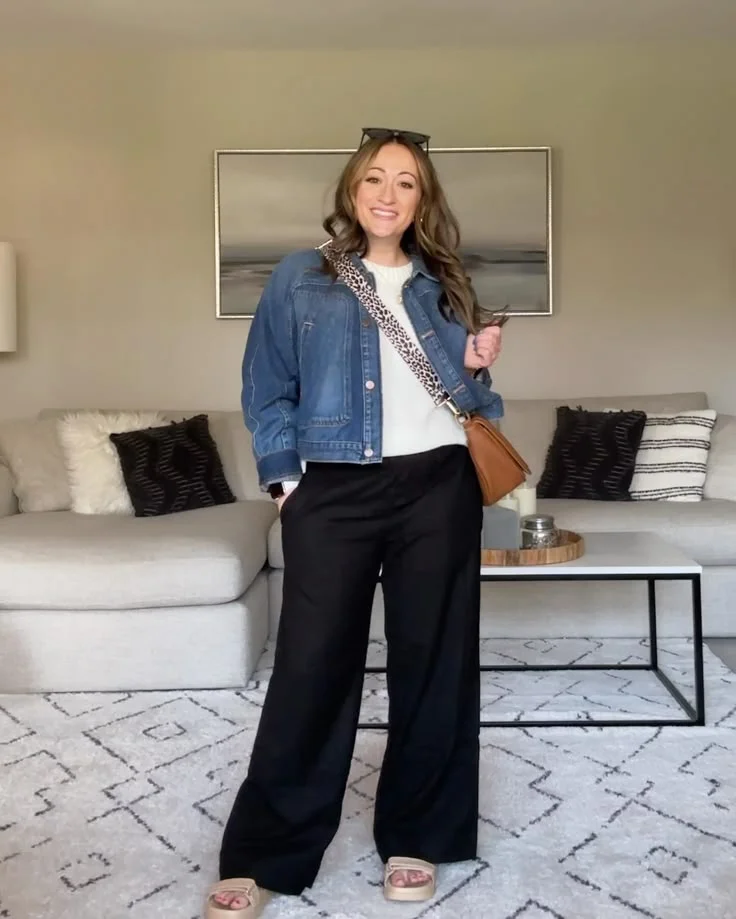 Wide leg pants outfit