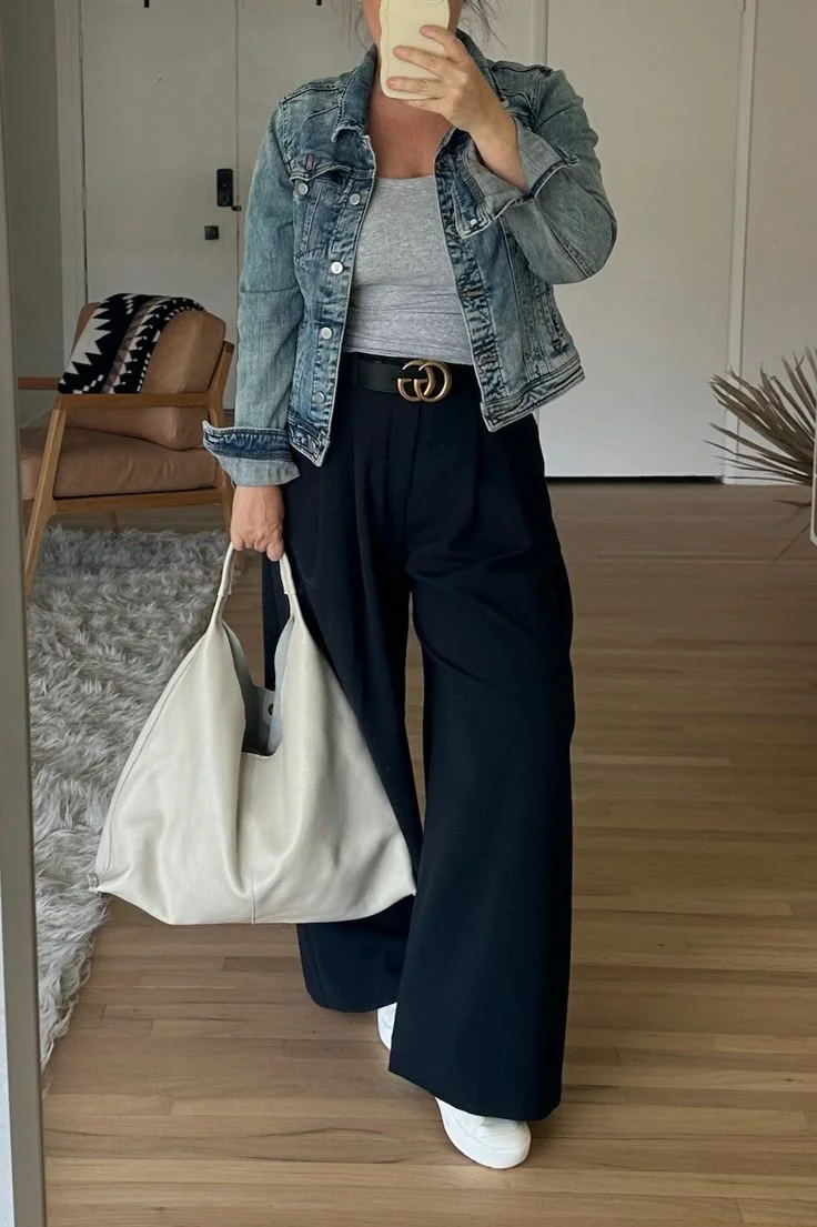 Wide leg pants outfit