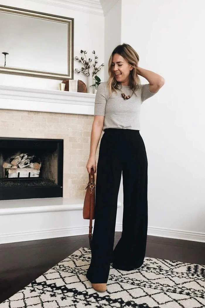 Wide leg pants outfit