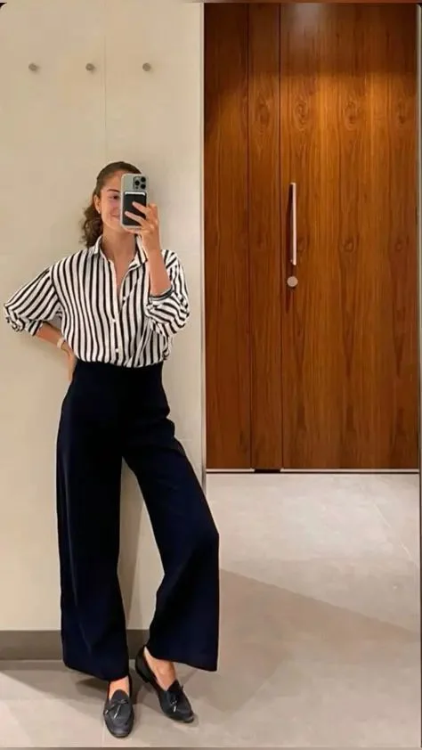 Wide leg pants outfit
